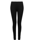 SF Clothing Ladies Fashion Leggings by SF Clothing, shown from the back on a plain white background, feature a fitted design, high waist, and jacquard waistband in black.