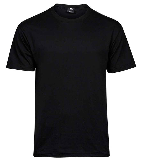 The Tee Jays Basic T-Shirt by Tee Jays is a plain black short-sleeve crew neck with a ribbed collar, shown from the front against a white background.