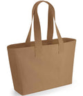 The Westford Mill Everyday Canvas Tote Bag by Westford Mill is a plain light brown tote with a 24L capacity and two sturdy shoulder straps, featuring a simple, unadorned design and shown standing upright against a white background.