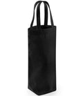 The Westford Mill Fairtrade Cotton Bottle Bag by Westford Mill is a tall, rectangular black fabric carrier with handles, shown upright on a white background. Designed for carrying bottles, the bag appears empty.